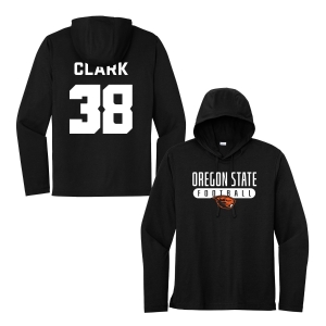 Milan Clark | Oregon State Football Shirsey Lightweight Black Hoodie