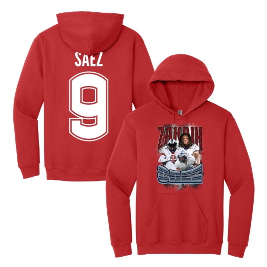 Zakaih Saez | Graphic Shirsey Red Hoodie