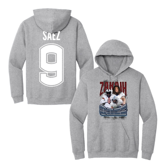 Zakaih Saez | Graphic Shirsey Grey Hoodie