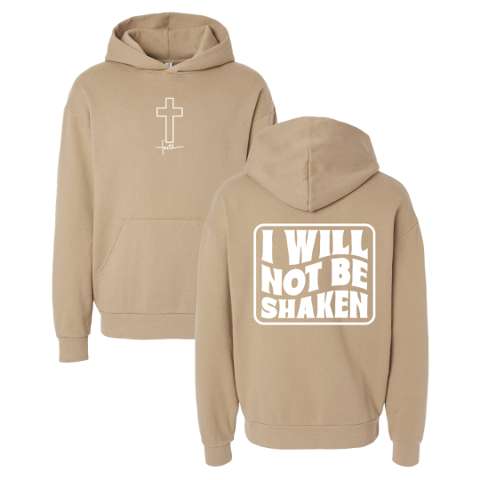 Sarah Ladd | Tan "I Will Not Be Shaken" Hoodie